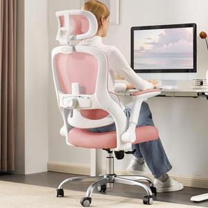 Veratric Office Chair Ergonomic Desk Chair, 400 LBS Home Mesh Office Desk Chairs with Wheels, Computer Chair, Comfortable Gaming Chair with 3D Headrest, High Back Office Chair for Long Hours (Pink)
