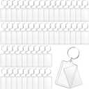 Cositina 50 Pack Acrylic Photo Frame Keychain Clear Photo Insert Blank Keychain Rectangle Picture Frame Keyring Holder for Men Women DIY Projects