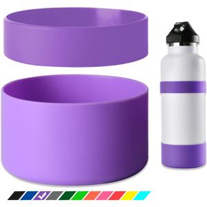 Greant Double Protective Water Bottle Boot Compatible with Hydro Flask, Silicone Flex Boot Compatible with Hydroflask Boot, Universal Anti-Slip Bottle Sleeve, Purple