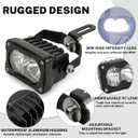 2-Pin Julet Baja Style eBike Headlight for Rad Power Style Bikes 10V-80V 30W Full Aluminum IP68 Waterproof Front Lamp Compatible with Dual Bracket Mount- Verify Connector Before Purchase.