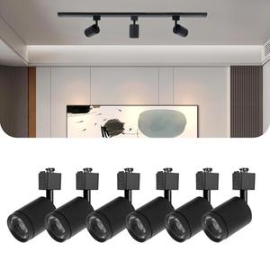 be studied 10W LED Black Track Lighting Heads,J Type Track Lighting Rail Ceiling Spotlight for Accent Task Wall Art Exhibition Lighting, and Wall Art Display Illumination 3000K-5700K, CRI90+ (6-Pack