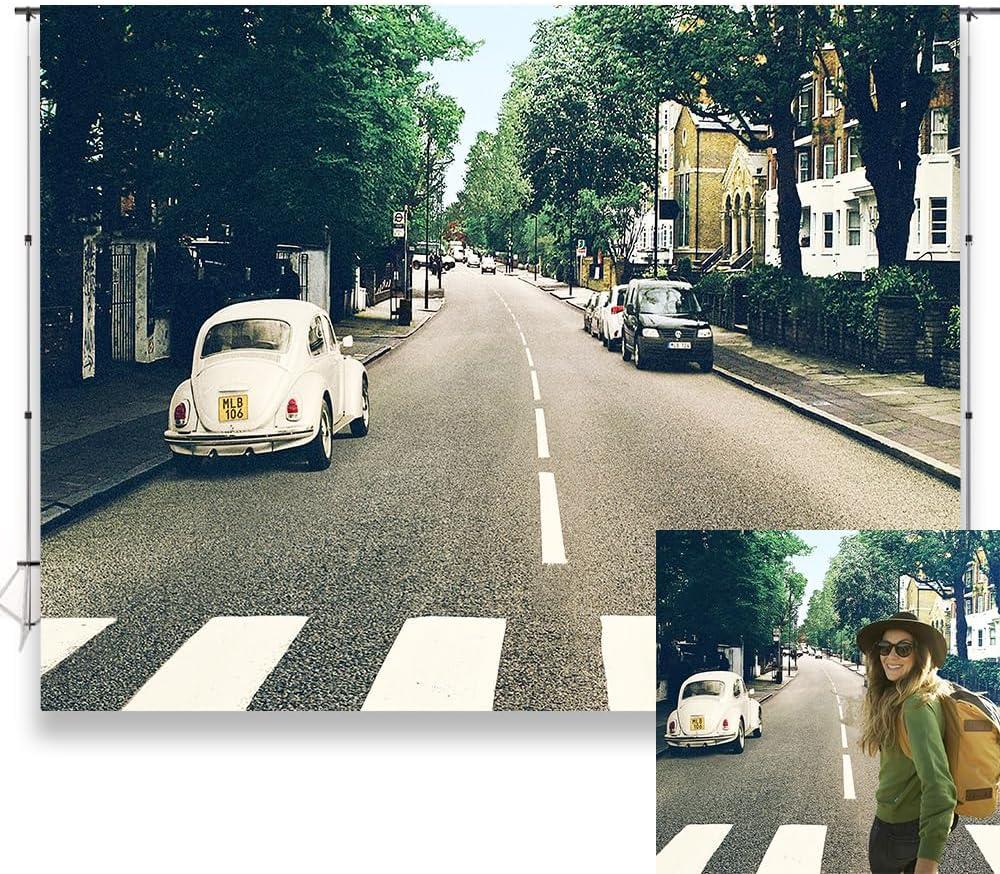 7x5ft Music Band Backdrop for Photography Street Background Vintage Cars Backdrops Party Decor Supplies Photo Shooting Props KU702
