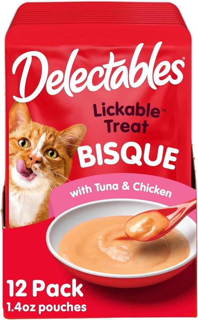 Delectables Bisque Lickable Wet Cat Treats - Tuna & Chicken, 1.4 oz (Pack of 12) (EXP 12/31/26)