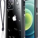 for iPhone 12 Case Waterproof, [IP68 Underwater][Dropproof][Dustproof][Real 360] [Non-Slip] Heavy Duty Tough Rugged Shockproof Protective Phone Case for iPhone 12 (6.1"), Black