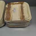 Disposable Party Plates Square 8" [200] Eco Friendly Palm Leaf Plates Biodegradable For Party,BBQ,Camping,Wedding | Bamboo Plates Disposable Compostable Rustic Party Plates (Beige Yellow)