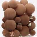 Sea Team 32-Pack Flocked Velvet Christmas Tree Ball Ornaments Set, Decorative Hanging Baubles, Shatterproof Plastic Decorations for Xmas Tree, Wreath, Garland, Multi-Sized, Brown