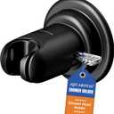 Shower Head Holder with Suction Cup,Handheld Adjustable No Drill Bathroom Wall Mount for Tile/Glass (black)