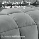 HYLEORY All Season Twin Size Bed Comforter - Cooling Down Alternative Quilted Duvet Insert with Corner Tabs - Winter Warm - Machine Washable - Light Grey