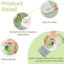 Safe Mandoline Slicer with Slide-On Hand Guard, 2026 Upgraded 6 in 1 Stainless Steel Vegetable Chopper, Multi Blade Potato/Onion/Garlic/Cucumber/Fruit Slicer, Kitchen Grater Food Cutter