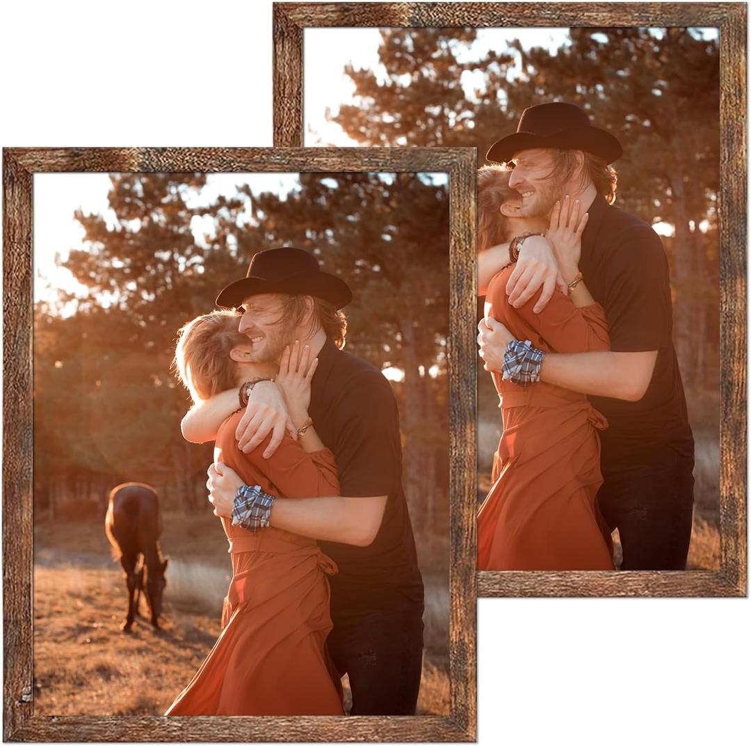 16x20 inch Rustic Poster Frame | Polished Plexiglass. Hanging Hardware Included, 2 Pack