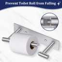 Brushed Nickel Toilet Paper Holder, Adhesive or Screw Toilet Roll Holder Wall Mount, SUS304 Stainless Steel Double Post Pivoting Toilet Roll Holder for Bathroom, Kitchen, Washroom