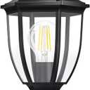 Lamomo Motion Sensor Outdoor Post Lights, Dusk to Dawn Lamp Post Light Fixture, Waterproof Aluminum Lamp Posts Outdoor Lighting Pole Lantern for Yard Patio Pathway Garden (1 Pack, Black)