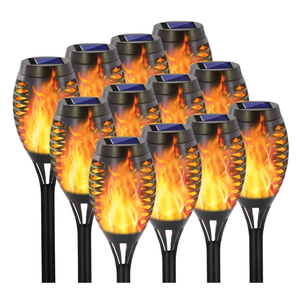 12 Pack Solar Torch Light, Solar Lights Outdoor
IP 65 Waterproof, Vivid Flickering Flame, Garden Decoration, LandscapeTorches, Mini 12 Leds