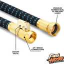 Flexi Hose Expandable Garden Hose with 8 Function Nozzle, 50FT - Lightweight Retractable Garden Hose, Water Hose - No-Kink Flexibility, 3/4 Inch Solid Brass Fittings and Double Latex Core, Blue