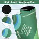 Mahjong Mat for Table with Carrying Bag, 32.4" x 32.4" Non-Slip Neoprene Mahjong Mat with Rules, Noise-Reducing Gaming Mat for Mahjong, Poker, Cards, Board and Tile Games - Green