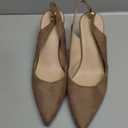 Women's Slingback Kitten Heels Closed Pointed Toe Pumps Wedding Party Dress Shoes (7.5, Suede Light Coffee)