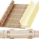 Sushi Making Kit with Bamboo Sushi Mat, Sushi Cutting Mold & Sushi Bazooka, Better Than Single Sushi Mats or Molds, Food-Grade, Beginner Friendly Sushi Maker Set for Perfect Homemade Maki Rolls