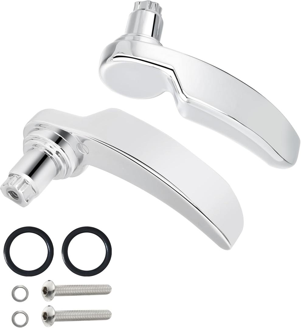 PBYMT Saddle Bag Latches Kit Saddlebag Lid Lifters Handle Lever Fit for Harley Touring Road King Street Glide Electra Glide Ultra Limited 2014-2024（Chrome）