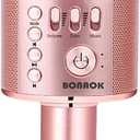BONAOK Wireless Bluetooth Karaoke Microphone,3-in-1 Portable Handheld Karaoke Mic Speaker Machine Home Party Birthday for All Smartphones Q37 (Champagne)
