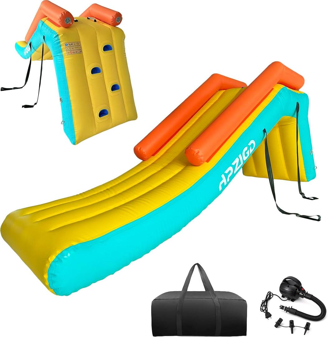 Inflatable Pontoon Slide, Quick Setup Portable Water Slide for Boat Dock, Lake Pool, Summer Party