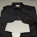 Calvin Klein Men's Dress Shirt Slim Fit Non Iron Stretch Solid (Jet Black, Large)