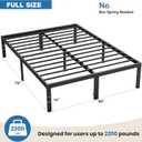 OLIXIS Metal Full Bed Frame - 14in High with Storage Space, No Box Spring Needed with Sturdy Steel Slat Support, 2200LBS Heavy Duty for Easy Assembly, Black for Bedroom