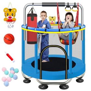 Trampoline for Kids, Fistone Indoor Outdoor Toddler Trampoline with Net, 55" Adjustable Small Trampoline for Boys Girls 2-5