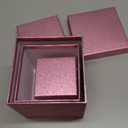 UNIQOOO 5Pcs Christmas Pink Glitter Gift Box Set w/Lid, Assorted Size, Rose Gold Square Nested Wedding Paper Box Tower Organizer for Party, Thanksgiving, Gift Wrap Packaging