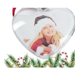 12 pcs Photo Ornaments for Christmas Tree - Decorative Clear Photo Frames - Small Frames for Festival Decoration, Portable Dangling Ornaments for Wall.