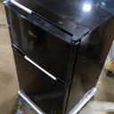 Midea WHD-113FB1 Double Door Mini Fridge with Freezer for Bedroom Office or Dorm with Adjustable Remove Glass Shelves Compact Refrigerator, 3.1 cu ft, Black