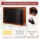 Silipull N Scale Model Train Display Case Wall Cabinet - 6 Shelves Lockable 98% UV Protection for Locomotive Collection Gift for Birthday Valentine Model Trains Collectors, 1: 148 to 1: 160 Scale Car