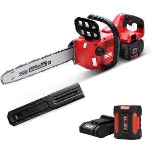 DCK 58V Cordless Chainsaw 16 Inch, Brushless Electric Chain Saw with 4.0Ah Battery & 5A Charger, Oregon Bar, Mechanical Brake & LED Light for Tree Trimming & Wood Cutting (KDCS58161BDM)