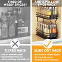 SpaceAid Pull Out Spice Rack Organizer for Cabinet, Heavy Duty Slide Out Seasoning Kitchen Organizer, Cabinet Organizer, with Labels, 4.5" W x10.75 D x8.5 H, 1 Drawer 2-Tier