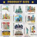Xuhal 12 Pcs New York Fridge Magnet USA Cities Magnetic Refrigerator Stickers Souvenirs Gifts for Refrigerator Home Decoration