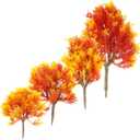 SUPVOX Mini Maple Tree Plant Artificial Maple Tree Plastic Tree Model Miniature Figurine for Micro Landscape Plant Pot Fairy Garden Ornament 4pcs