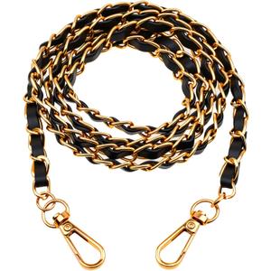 Metal Bag Chain Strap, 47'' Wallet Chain Strap Replacement Bag Straps Purse Straps Replacement Crossbody with Buckle DIY Bags Chains Accessories (Gold)