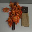 Remon 18 Inch Lighted Fall Maple Tree - 1.5FT Thanksgiving Tabletop Lamp Decor with 36 LED Lights, 72 Maple Leaves, 6 Acorns, Timer Function, Battery Operated Fall Artificial Tree with Burlap Base