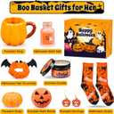 Boo Basket Stuffers for Women Teen Girls, Halloween Gifts for Teens Adult with Pumpkin Mug Halloween Socks and Self Spa Gift for Family Friends