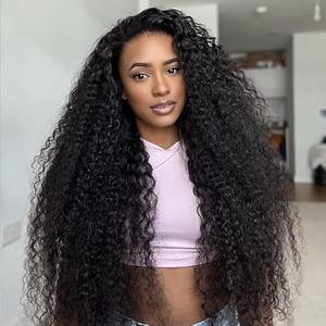 Fuduete 30 Inch Curly Half Wig Human Hair 180 Density 3 In 1 Seamless Flip Over Half Wigs Beginner Friendly Glueless Wear and Go Kinky Curly Wig Human Hair Drawstring Headband Wig for Women