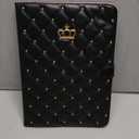 Case for Galaxy Tab A9+/A9 Plus 11 inch 2023, Glitter Sparkly PU Leather Crown Bling Folio Cover with Pencil Holder Multiple Viewing Angles (SM-X210/X216/X218) Auto Wake/Sleep (Black)