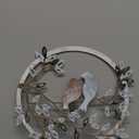 Ferraycle Metal Wall Art Bird on Tree Branch Silhouette Bird Art Decor for Living Room Garden Bedroom Office Home Wall Housewarming Party Decor(Fresh Color)