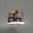 Straw Covers for Stanley Cup Accessories: Black Decorations for Stanley 30 oz & 40 oz Tumbler with Handle, Bling Letter Charms and Flower Silicone Straw Cap Topper, Trendy Stuff for Teen Girls & Women