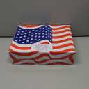 Oojami 4th of July Patriotic Party Supplies for 18 Guests  Includes Plates, Cups, Napkins, Table Cover, USA Banner, Balloons & Porch Banner  Red, White & Blue Decorations