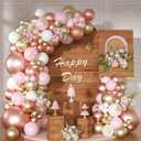 Rose Gold Pink Balloon Arch Kit 163 Pcs rose gold Balloon Garland Kit Include Rose Gold Pink White Balloons for Wedding Birthday Bridal Baby Shower Party Decorations