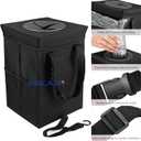 Car Trash Can with Lid - Trash Bag Hanging with Storage Pockets Leak-Proof SUV Organizer Collapsible and Portable Waterproof Truck Garbage Bin, 2.6 Gal Large Capacity Multipurpose Trash Bin for Van