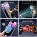 2-Pack Privacy Screen Protector for iPhone Air 6.5-inch, 9H Tempered Glass, Full Coverage, Anti-Fingerprint, Auto Dust-Elimination, No Bubble, Easy Installation