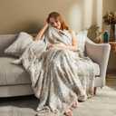 XeGe Double Side Brushed Shaggy Fuzzy Blanket, Cozy Faux Fur Throw Blanket, 50x60 Plush Throw Blanket for Bed Couch Sofa Living Room Housewarming Gift Farmhouse, Printed Snow Leopard