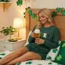 Opemiby Womens Ribbed Pajama Sets Long Sleeve Top and Shorts Matching Lounge Set Loungewear Sweatsuit with Pockets