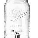 Mason Craft & More 4L Clear Glass Drink Dispenser w/ Metal Lid