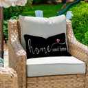 2 x RABUSOFA Home Sweet Home Quotes Throw Pillow Covers,12x20 Inch Farmhouse Red Heart Decorative Cushion Case for Sofa Couch Single No Insert Black